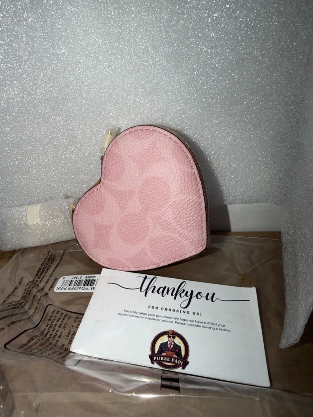 NWT 2026 Coach Powder Pink Heart Bag Charm CEA22 SAMEDAY SHIPPING - Picture 2 of 3